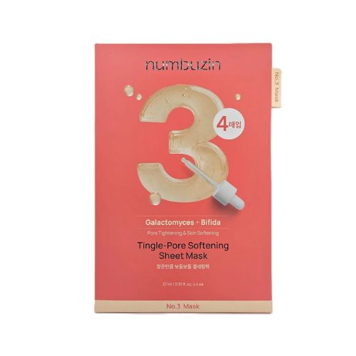 Numbuzin No. 3 Pore Softening Sheet Mask – refining mask with fermented extracts and pore-tightening complex,Pore care sheet mask for bumpy and textured skin – with Galactomyces, Bifida, and tingle-pore complex,Pore tightening sheet mask in Dubai – Numbuzin No. 3 mask for enlarged pores and uneven texture