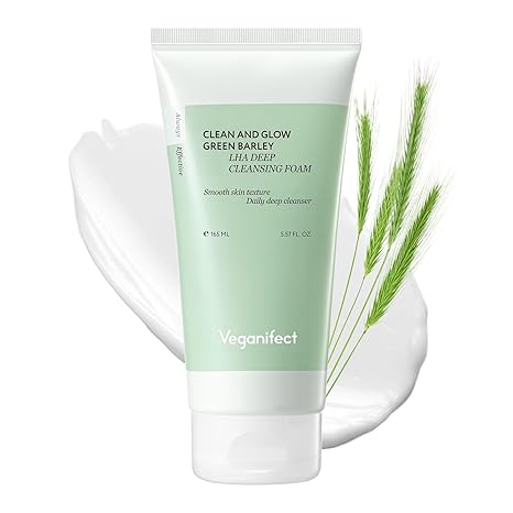 Veganifect Clean and Glow Green Barley LHA Deep Cleansing Foam 165ml