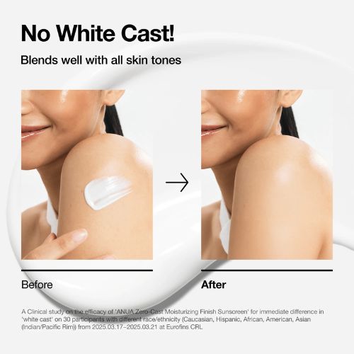 Anua Zero-Cast Moisturizing Finish Sunscreen 50ml
