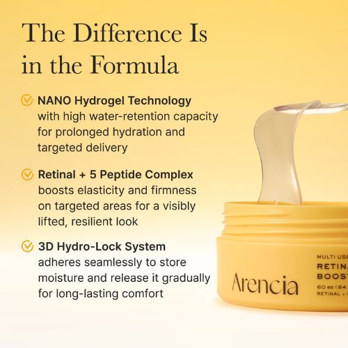 Arencia Retinal Boosting Eye Mask hydrogel patches for under eyes UAE