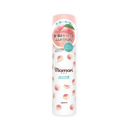 Dariya Momori Fluffy & Smooth Dry Shampoo Peach – lightweight aerosol hair refresher with peach extract,Volumizing dry shampoo with peach scent – refreshes scalp and absorbs oil without water,Peach dry shampoo in Dubai – Dariya Momori spray for soft, clean, and fresh-smelling hair