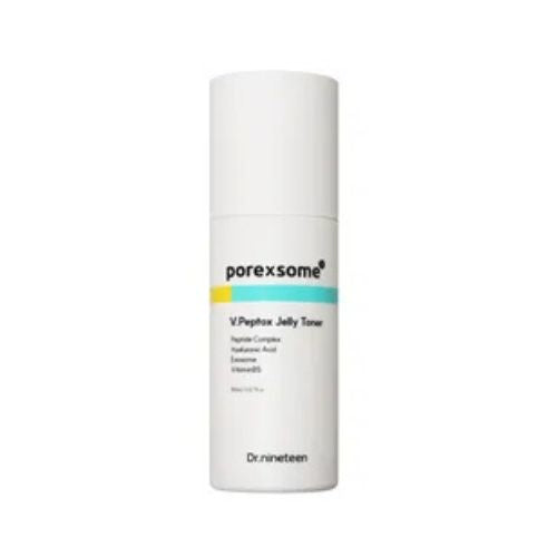 Dr.Nineteen PoreXsome V.Peptox Jelly Toner – peptide-rich Korean toner for pores, elasticity, and hydration Firming jelly toner for enlarged pores and aging skin – with 13 peptides, Pore Exosome tech, and 10 types of hyaluronic acidKorean jelly toner in Dubai – Dr.Nineteen V.Peptox toner for pore refinement, collagen boost, and dewy skin