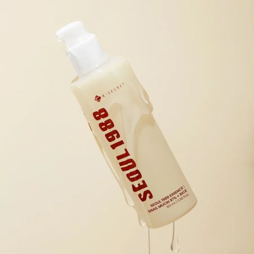 K Secret Seoul 1988 Snail Mucin Rice Essence bottle
Korean snail mucin essence with rice extract
Hydrating and brightening snail essence skincare