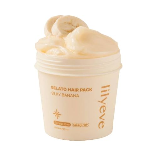 Lilyeve Turn Gelato Hair Pack Silky Banana protein treatment
Korean deep repair hair mask for damaged frizzy hair
Silky Banana gelato hair pack for smooth glossy finish