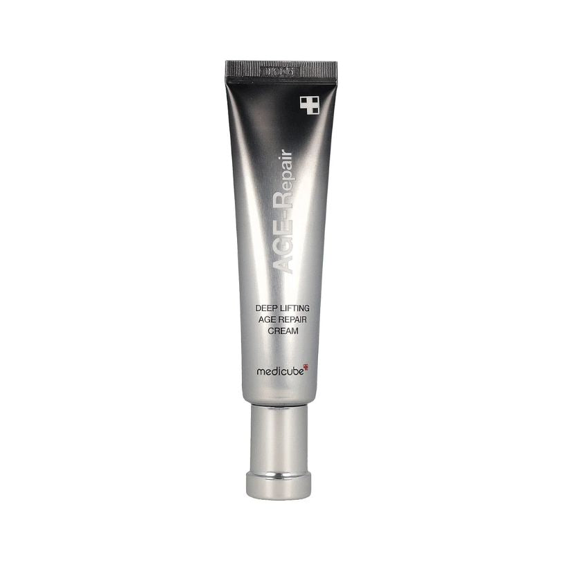 Tube of medicube Age Repair Deep Lifting Age Repair Cream on a white background