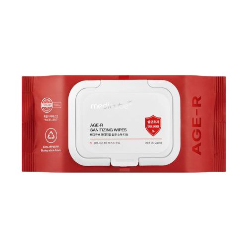 Medicube AGE-R Sanitizing Wipes biodegradable germicidal cleaning wipes UAE