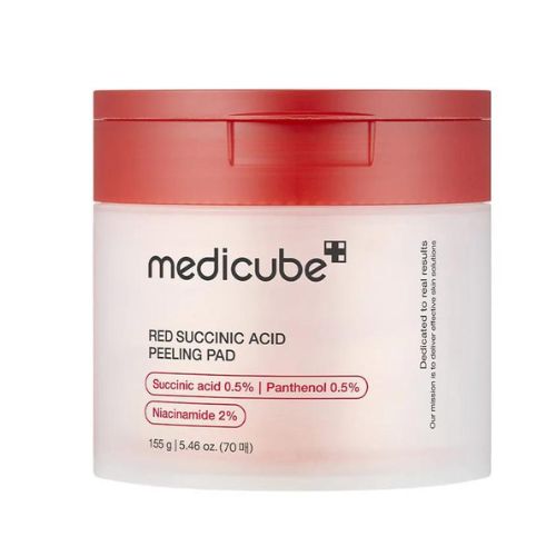 Medicube Red Succinic Acid Peeling Pad Korean acne-care exfoliating toner pads in Dubai UAE