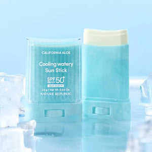 Nature Republic Aloe Cooling Sun Stick – SPF 50+ Korean sunscreen with aloe, Hands-free sun stick with SPF 50+ for sensitive skin – cools, protects, and hydrates,Korean sunscreen stick in Dubai – Nature Republic Aloe SPF for outdoor sun protection