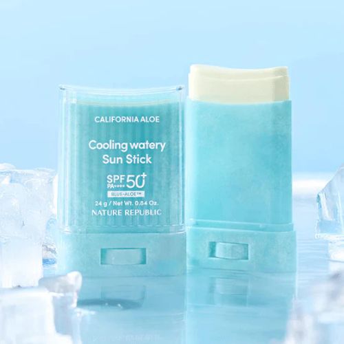 Nature Republic Aloe Cooling Sun Stick – SPF 50+ Korean sunscreen with aloe, Hands-free sun stick with SPF 50+ for sensitive skin – cools, protects, and hydrates,Korean sunscreen stick in Dubai – Nature Republic Aloe SPF for outdoor sun protection