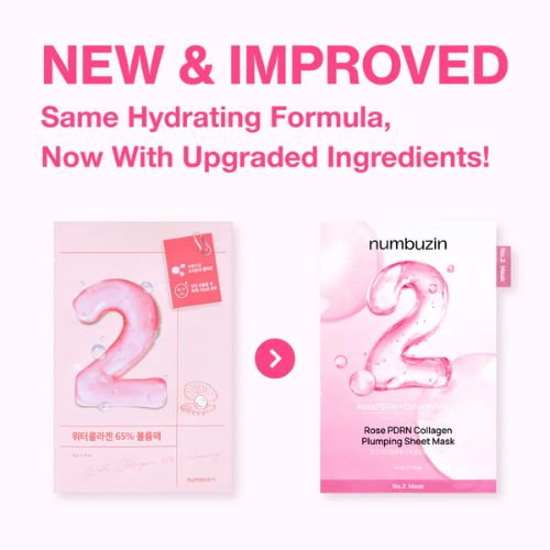 Numbuzin No. 2 Collagen Sheet Mask – hydrating face mask with Rose PDRN and 9 peptides,Firming and plumping sheet mask for tired, sagging skin – with collagen-rich serum and Rose PDRN,Anti-aging sheet mask in Dubai – Numbuzin No. 2 collagen mask for glow, elasticity, and fine lines
