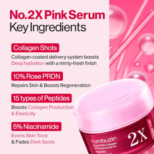 Numbuzin Rose PDRN Collagen 2X Plumping Serum Korean Anti-Aging Dubai UAE
