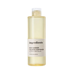 Ongredients Skin Barrier Calming Softener toner bottle packaging
Hydrating Korean toner for sensitive and dry skin barrier care
Facial softener with hyaluronic acid and ceramide for moisture support