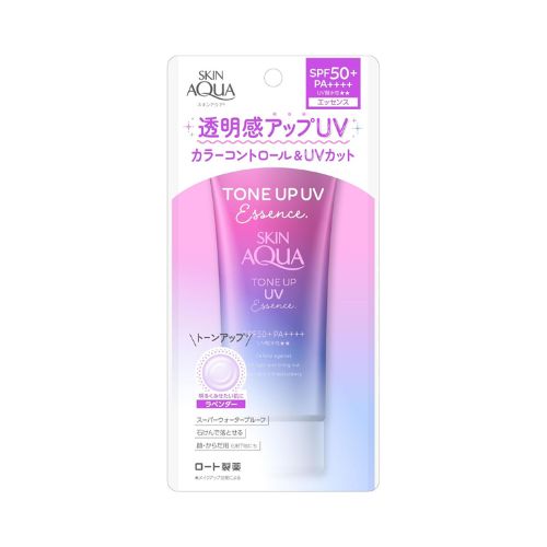Rohto Skin Aqua Tone Up UV Essence Lavender SPF50+ – Japanese sunscreen UAE