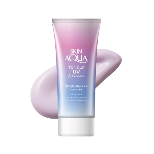 Rohto Skin Aqua Tone Up UV Essence Lavender SPF50+ – Japanese sunscreen UAE