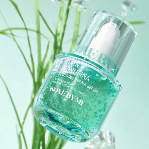 Some By Mi Spirulina Repair Serum – calming vegan serum with PDRN, marine mucin, and peptidesSoothing serum for sensitive skin and enlarged pores – with Spirulina PDRN, peptides, and amino acidsRepair serum in Dubai – Some By Mi Spirulina PDRN serum for hydration, redness, and pore care