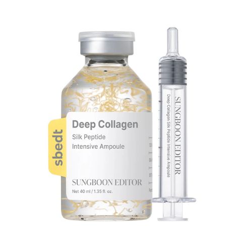 Sungboon Editor Deep Collagen Silk Peptide lifting ampoule bottle
Korean anti-aging ampoule for wrinkle and elasticity care
Firming collagen peptide serum packaging for skincare routine