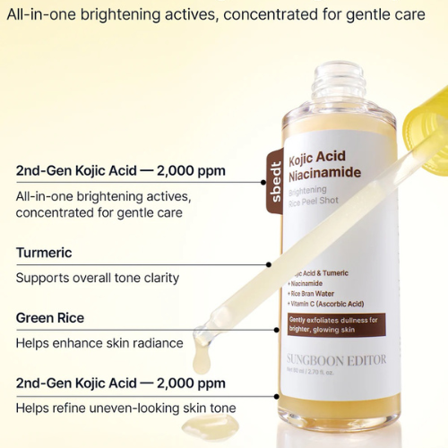 Sungboon Editor Kojic Acid Niacinamide Rice Peel Shot Korean exfoliating treatment for brightening and smooth skin UAE