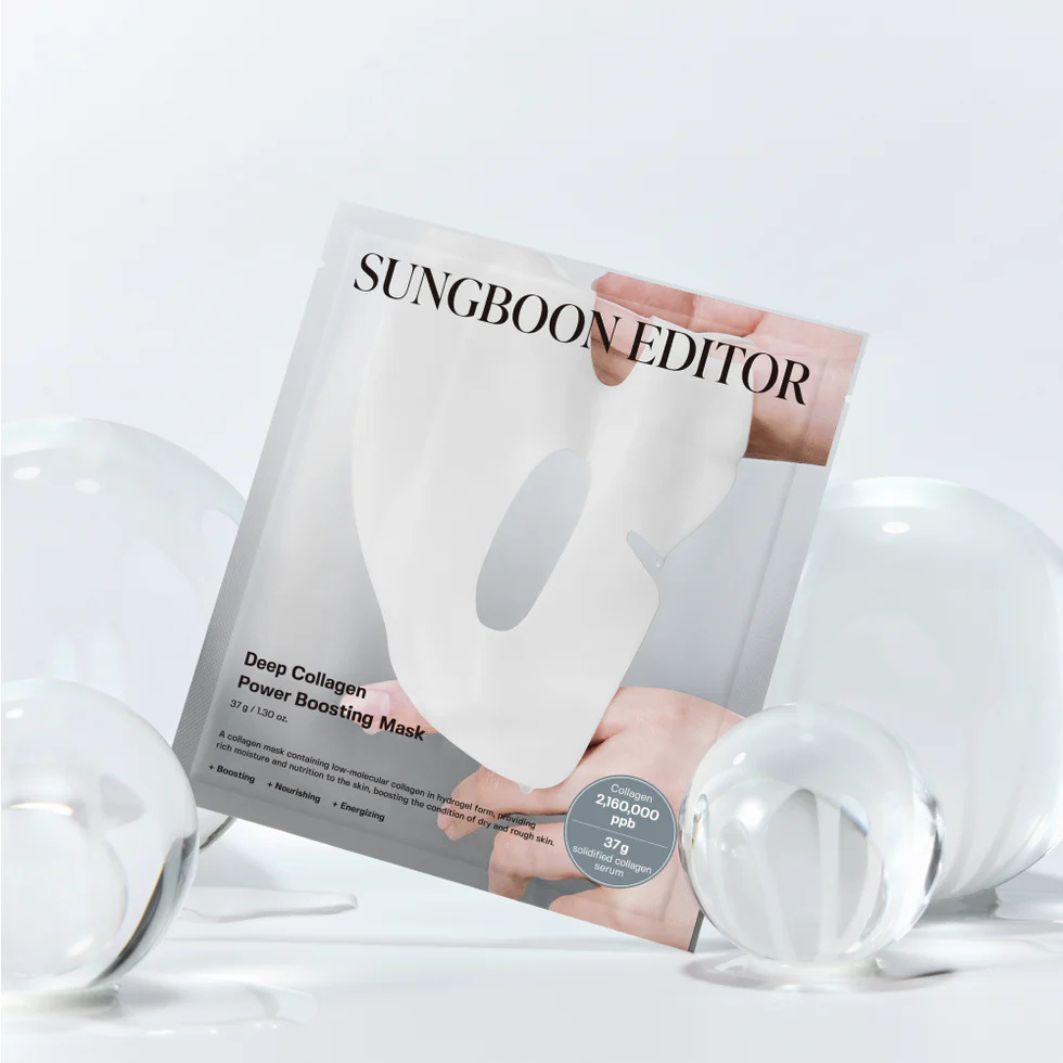 Sungboon Editor Deep Collagen Power Boosting Mask – Anti-aging Korean sheet mask with 2,160,000 ppb low molecular collagen and centella for hydration and wrinkle care in UAE
