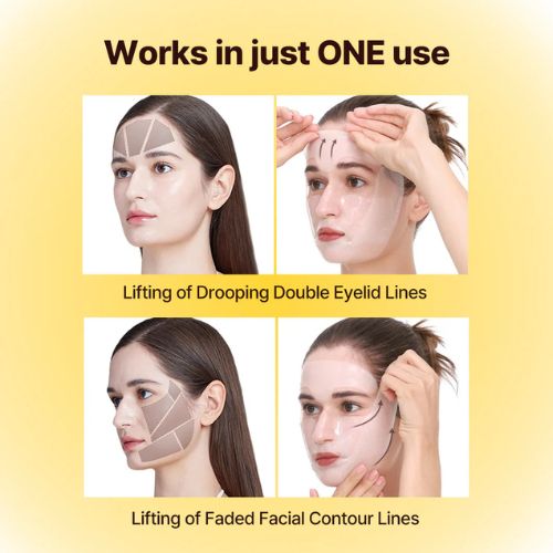 Sungboon Editor Deep Collagen Retinol Tension Boost Up Mask – Lifting hydrogel V-line face mask set for jawline and anti-aging skincare, available in Dubai UAE4sheets.