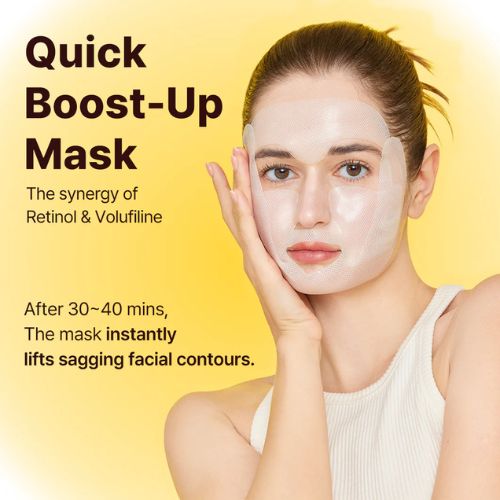 Sungboon Editor Deep Collagen Retinol Tension Boost Up Mask – Lifting hydrogel V-line face mask set for jawline and anti-aging skincare, available in Dubai UAE4sheets.