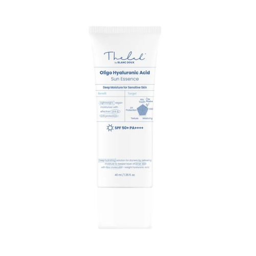 THE LAB by BLANC DOUX Oligo Hyaluronic Acid Sun Essence SPF50 Korean sunscreen for hydration and UV protection UAE