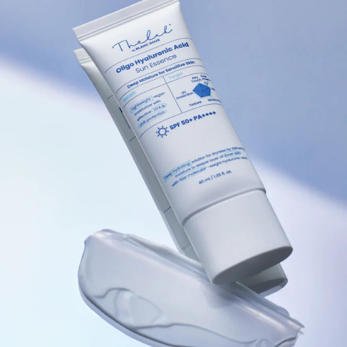 THE LAB by BLANC DOUX Oligo Hyaluronic Acid Sun Essence SPF50 Korean sunscreen for hydration and UV protection UAE