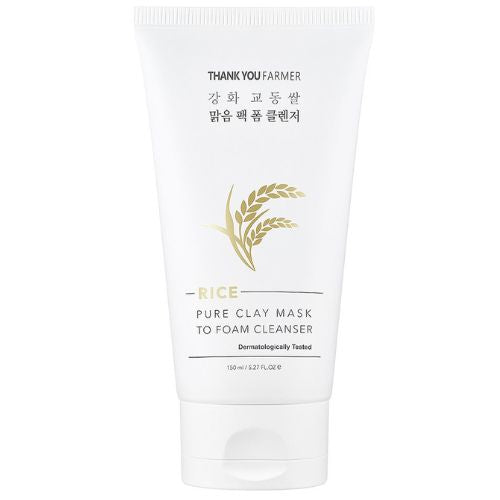 Thank You Farmer Rice Pure Clay Mask To Foam Cleanser