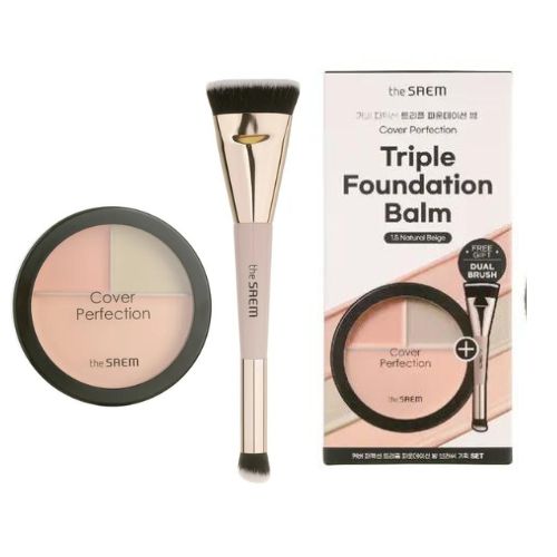 The Saem Cover Perfection Triple Foundation Balm Set #1.5 Natural Beige