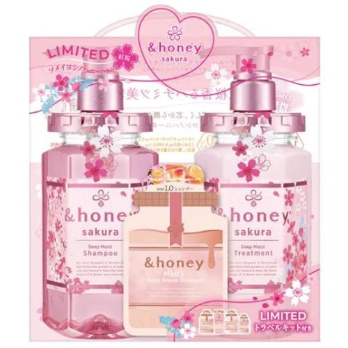 &Honey Sakura Deep Moist Silky Shampoo & Hair Treatment Set Limited Edition